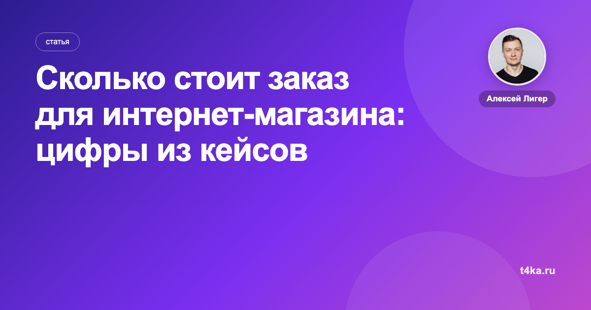 Сколько стоит заказ для интернет-магазина: цифры из кейсов