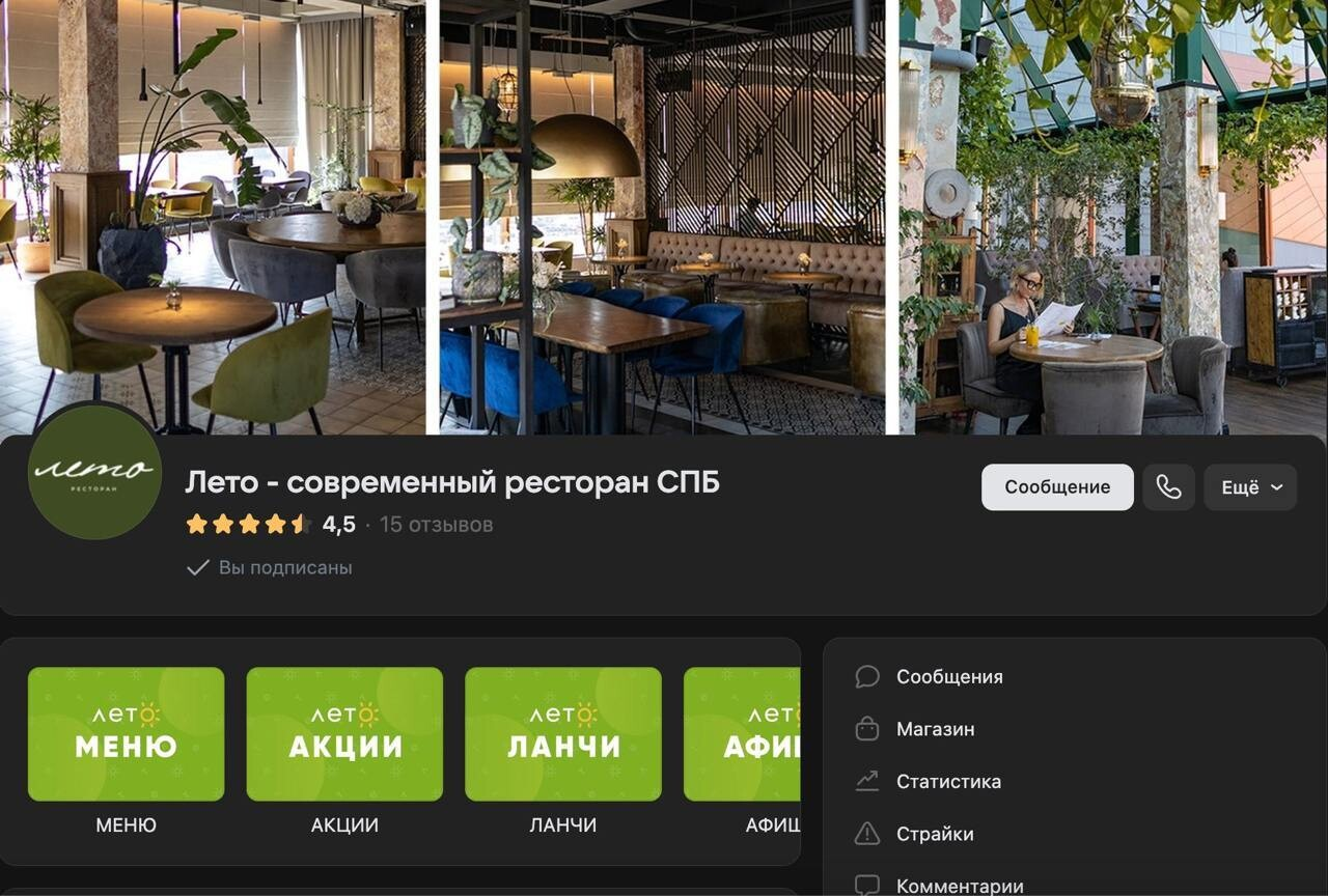 Кейс продвижения ресторана современной кухни