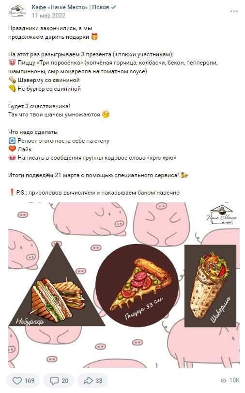 Продвижение группы кафе ВКонтакте. С 70 до 3500+ живых и активных подписчиков — иллюстрация 13