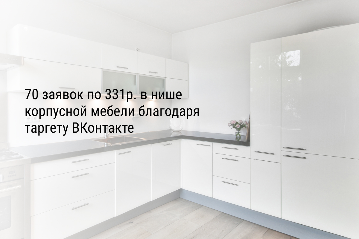 Кейс: 70 заявок по 331р. в нише корпусной мебели благодаря таргету ВКонтакте