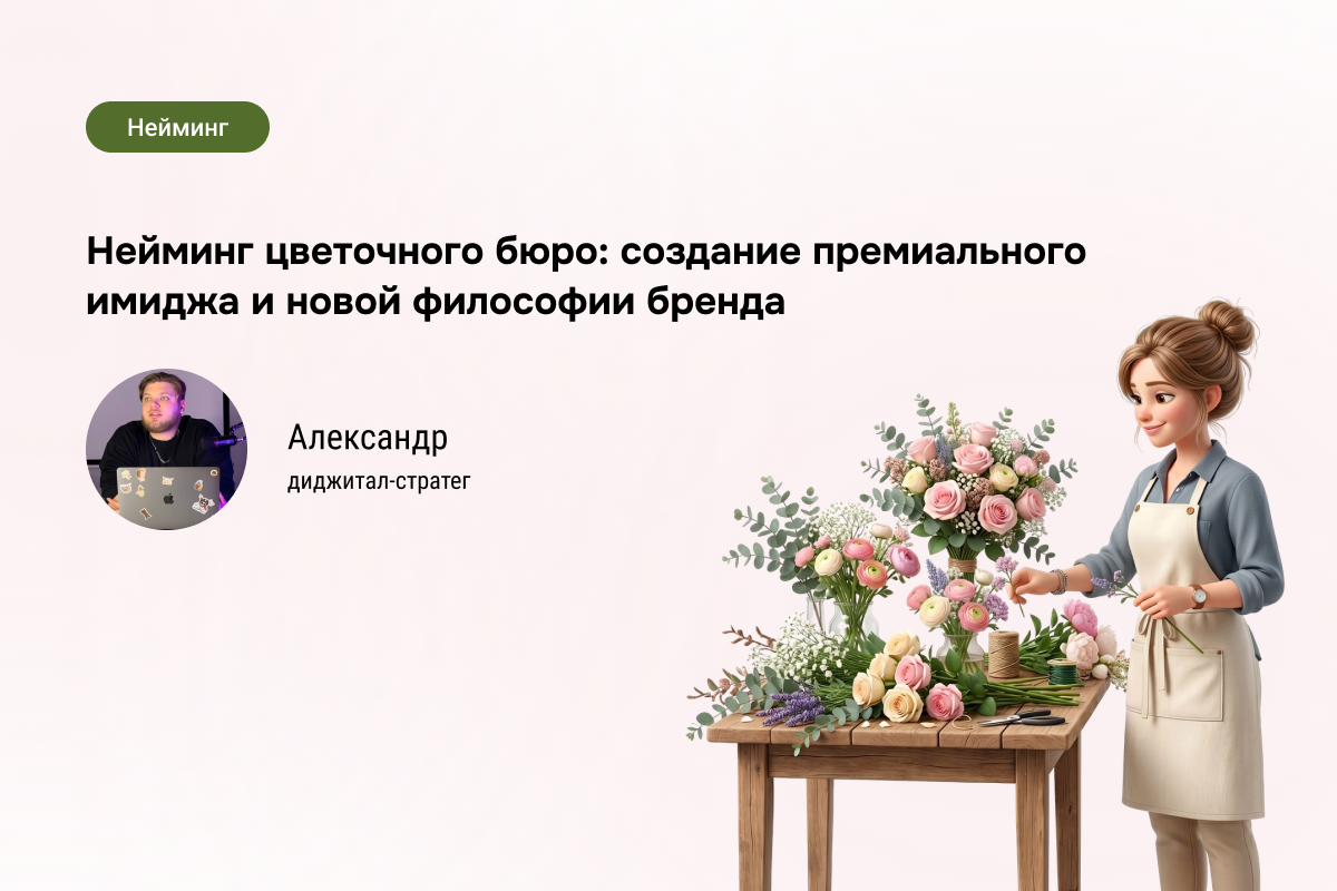 Кейс ребрендинга цветочного бюро: как мы создали премиальный имидж и уникальный нейминг за 1 месяц