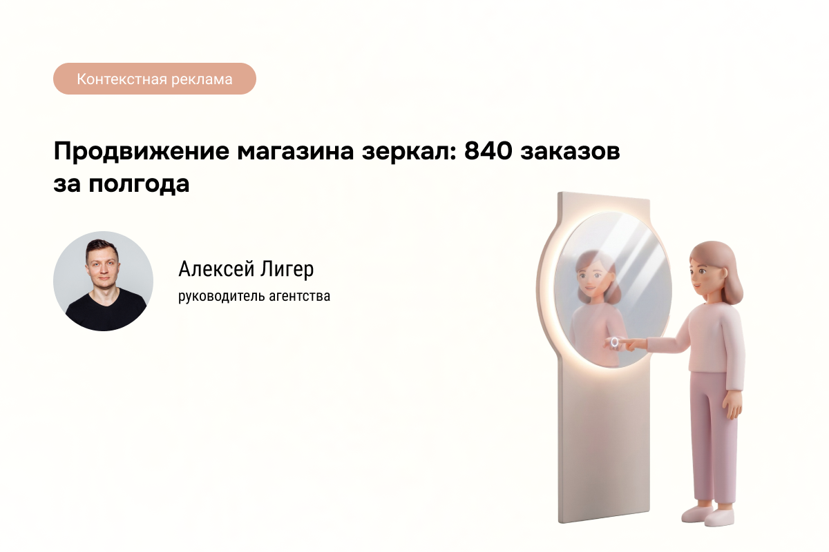 Кейс: Контекстная реклама для магазина зеркал - 840 заказов по 1 150 руб.