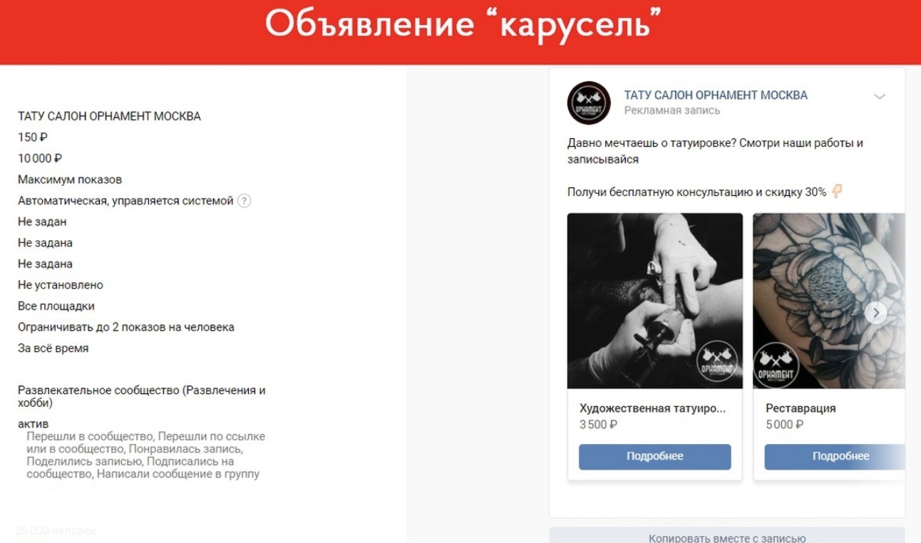 Кейс: Тату-салон в Москве: 281 заявка по 447 рублей — иллюстрация 3