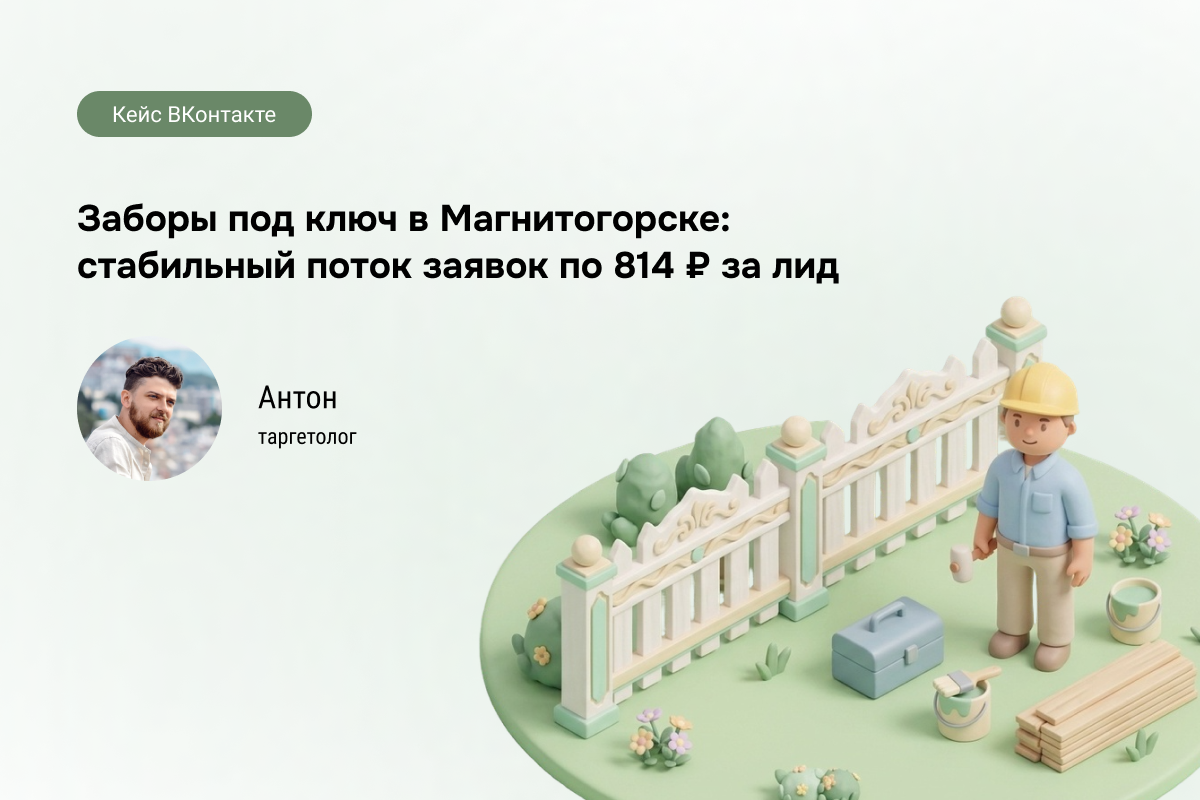 Кейс: 983 лида на установку заборов в Магнитогорске по 814 ₽
