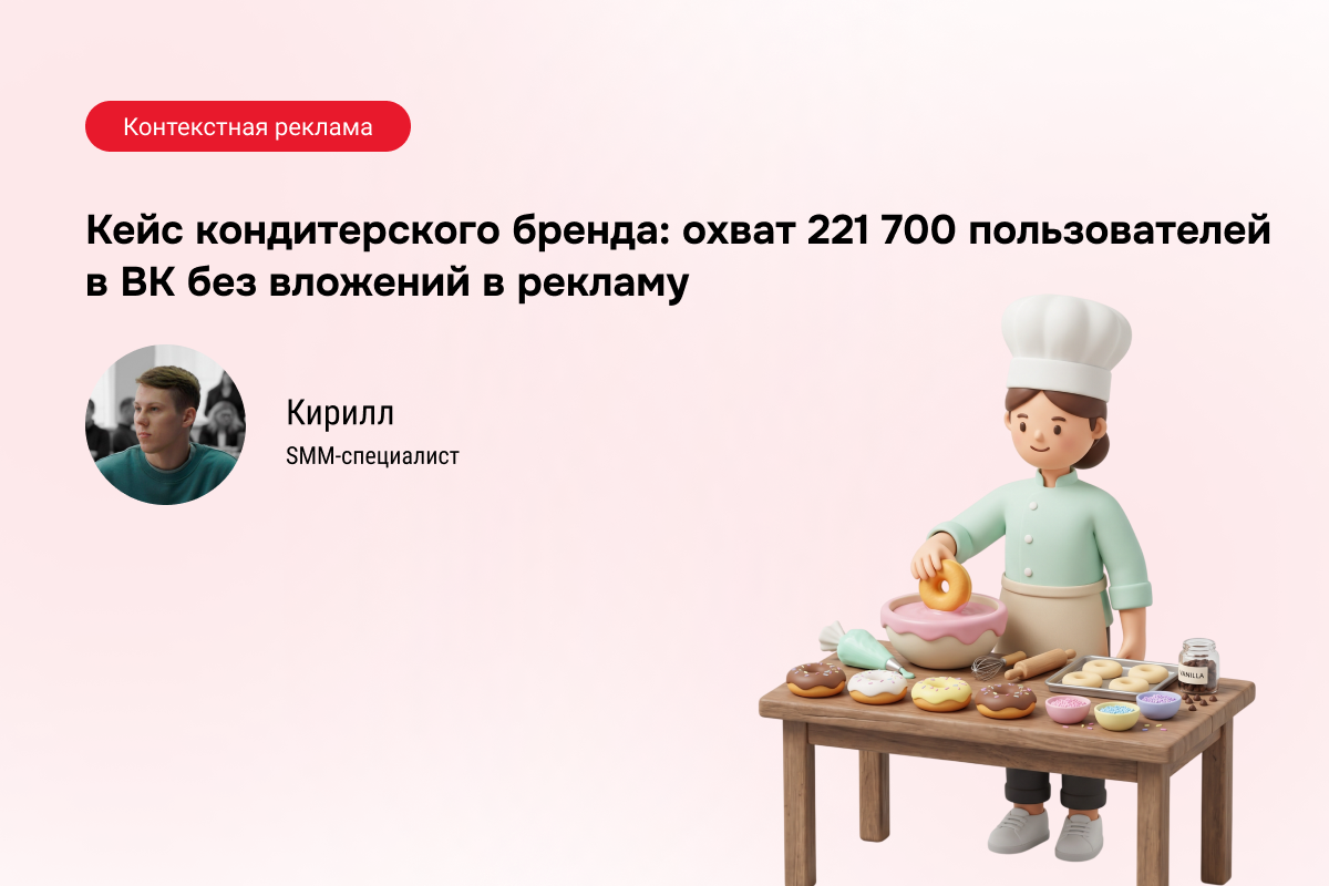 Кейс: Продвижение кондитерского бренда в ВК - охват 221К без рекламы