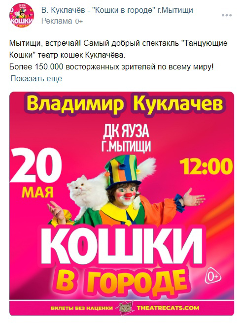 Кейс: Продвижение спектаклей театра Владимира Куклачева и «Волшебник Изумрудного — иллюстрация 2