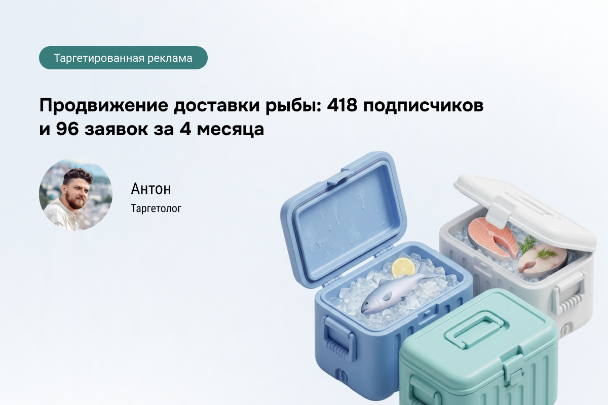 Кейс: Доставка свежей рыбы - 418 подписчиков и 96 заявок с бюджетом 50 000 руб.