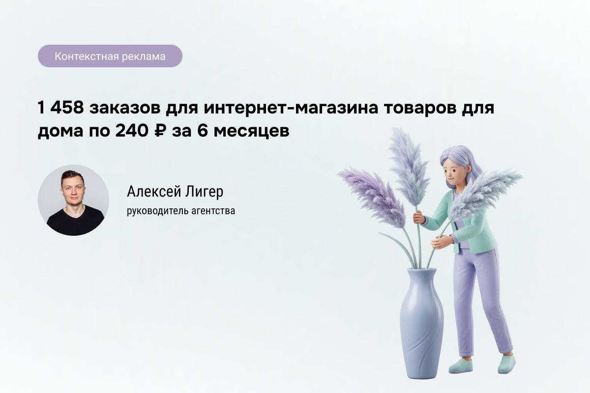 Кейс: Товары для дома в контекстной рекламе - 1 458 заказов по 240 руб.